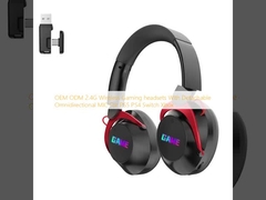 OEM ODM 2.4G headset wireless gaming dengan MIC Omnidirectional yang bisa dilepas Untuk PS5 PS4 Switch Xbox